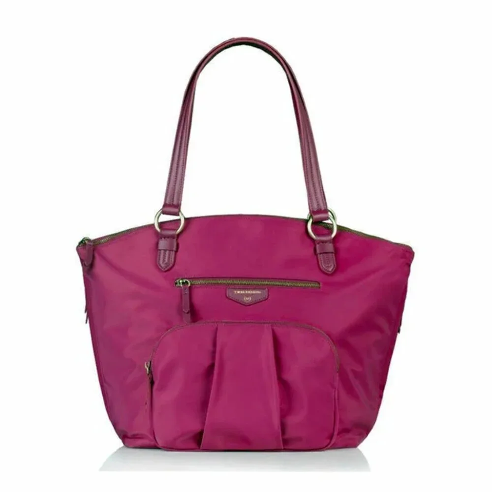 TWELVElittle Large Allure Dome Diaper Bag Pink Nylon Tote Crossbody Baby Bag